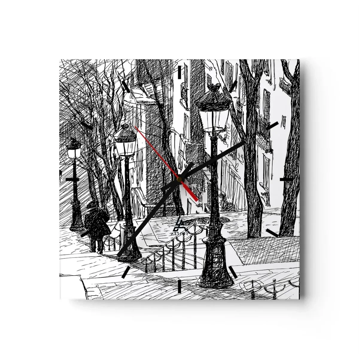 Relógio de parede - Relógio em vidro - Uma história de amor ou uma história de terror? - 30x30 cm