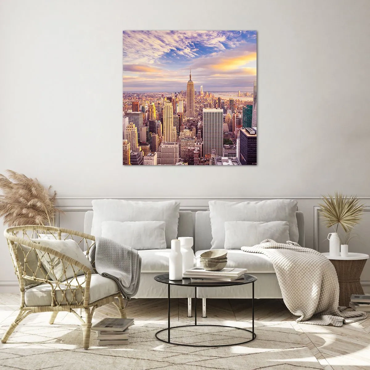 Quadro em vidro - Alcançar as nuvens - 70x70 cm