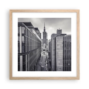 Pôster com moldura de carvalho claro - Vale de Varsóvia - 40x40 cm