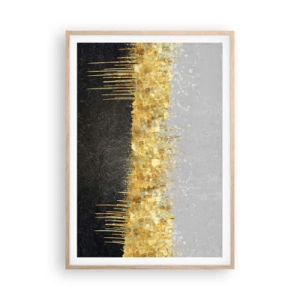 Pôster com moldura de carvalho claro - Para dentro e para cima - 70x100 cm