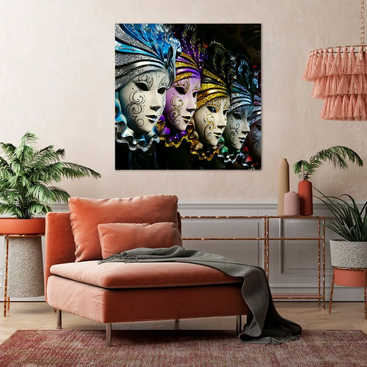 Quadro em tela - Mistério em ouro e prata - 60x60 cm