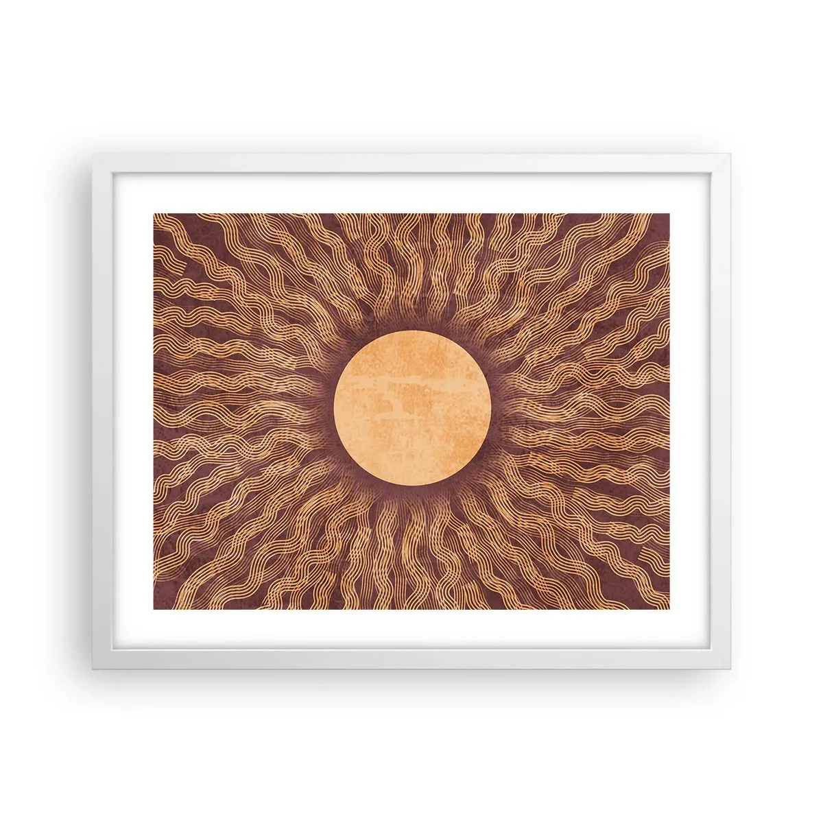 Pôster em moldura branca - Ícone do sol - 50x40 cm