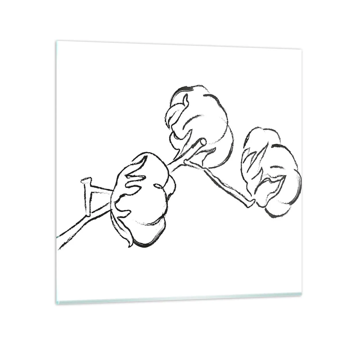 Quadro em vidro - Algodão para baixo - 40x40 cm