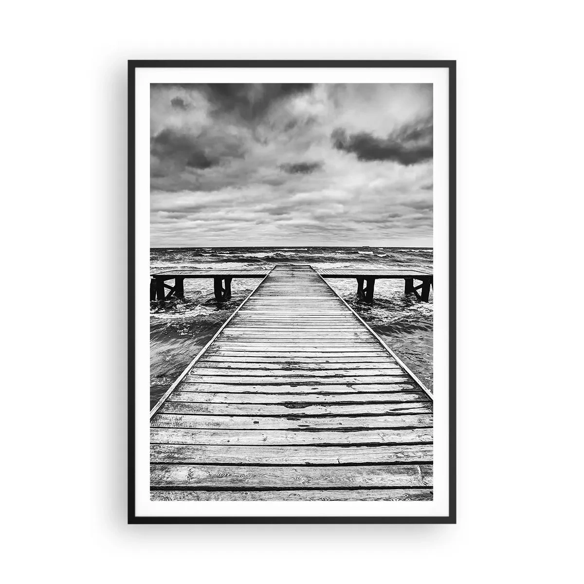 Pôster com moldura preta - Estou à espera do vento, que vai dispersar... - 70x100 cm