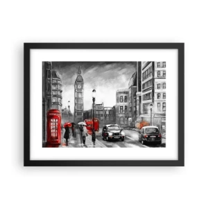 Pôster com moldura preta - Não é uma cidade cinzenta - 40x30 cm