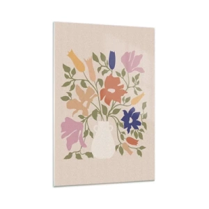 Quadro em vidro - Buquê delicado - 70x100 cm