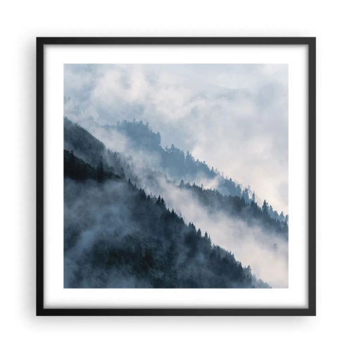 Pôster com moldura preta - Misticismo das montanhas - 50x50 cm
