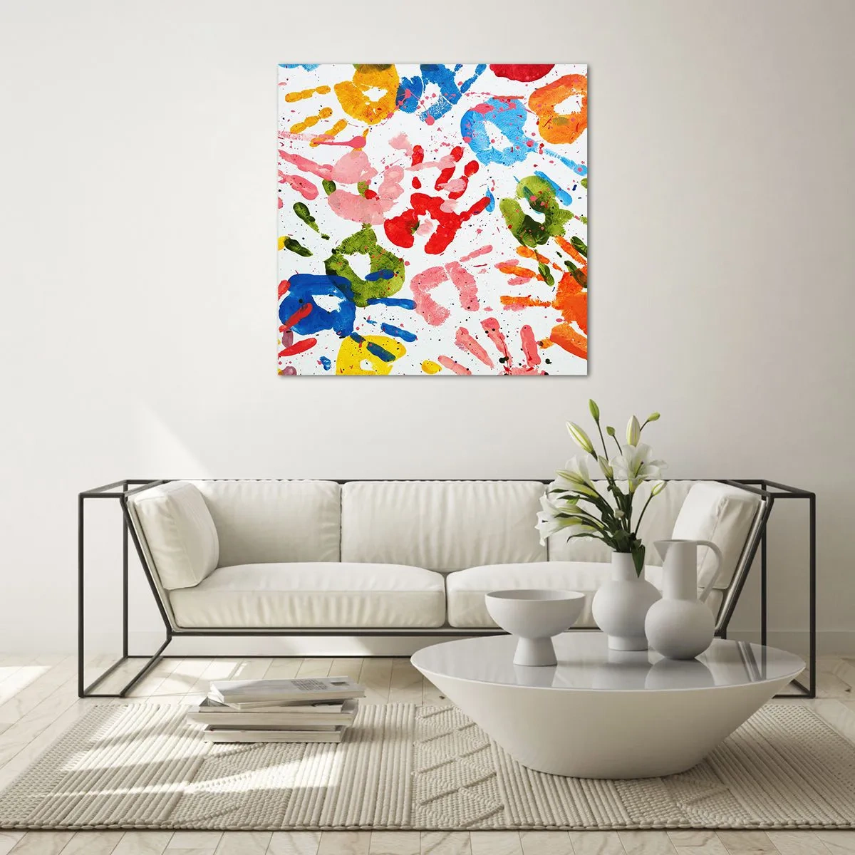 Quadro em vidro - Siga os passos - 30x30 cm