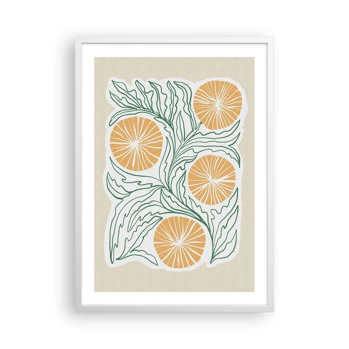 Pôster em moldura branca - Étnico com um toque de abstração - 50x70 cm