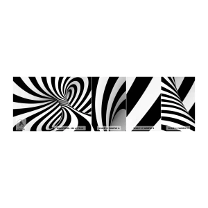 Amostra de papel de parede autocolante Deluxe Sticker - Composição: espaço dançante - Abstração, 3D, Preto e branco - 100x30 cm