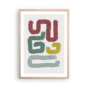 Pôster com moldura de carvalho claro - Em uma língua desconhecida - 50x70 cm