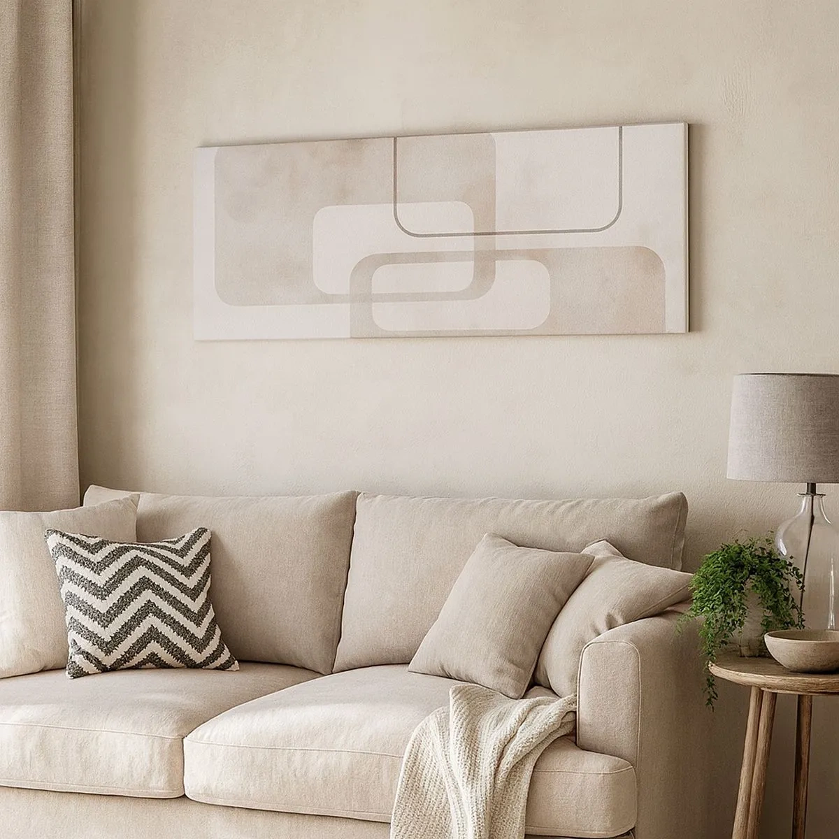 Quadro em tela - Argamassa geométrica - 100x40 cm