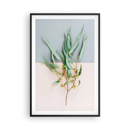 Pôster com moldura preta - Sutileza pastel - 61x91 cm
