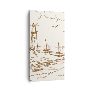 Quadro em tela - Esboço das memórias do verão - 55x100 cm