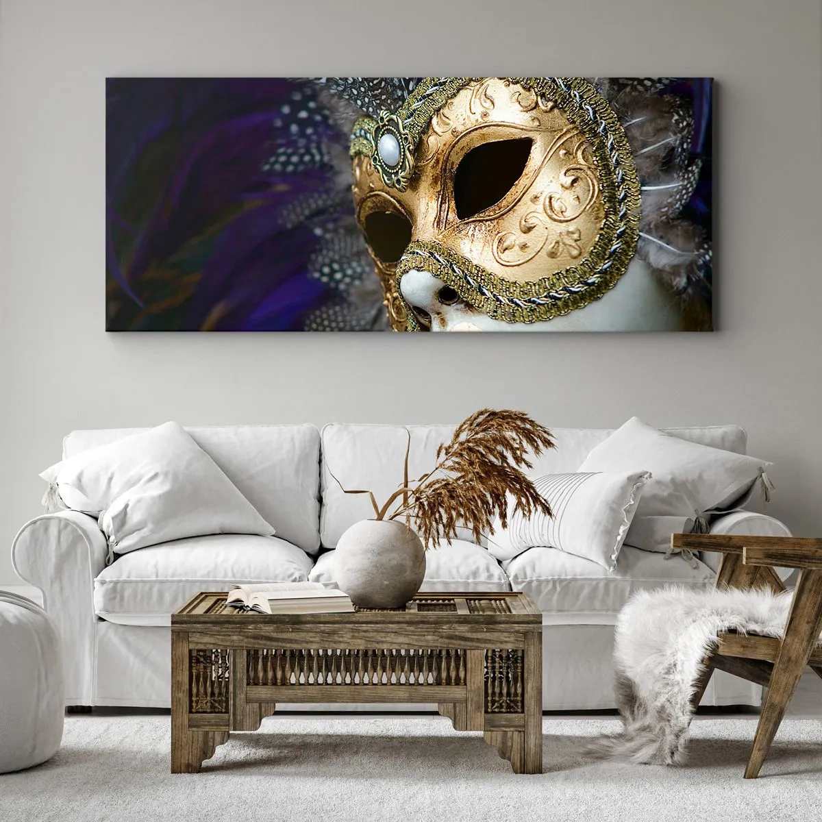 Quadro em tela - Retrato veneziano em ouro - 120x50 cm