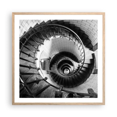 Pôster com moldura de carvalho claro - Cada vez mais alto - 60x60 cm