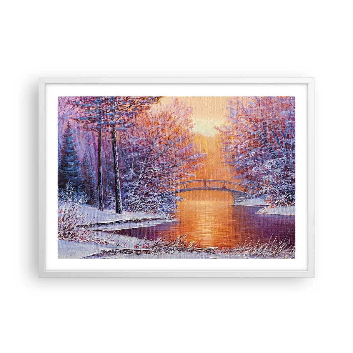 Pôster em moldura branca - Vamos nos encontrar aqui - 70x50 cm