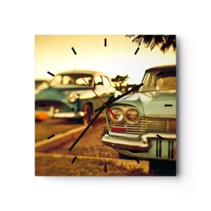 Relógio de parede - Relógio em vidro - Vamos esperar para ver - 40x40 cm