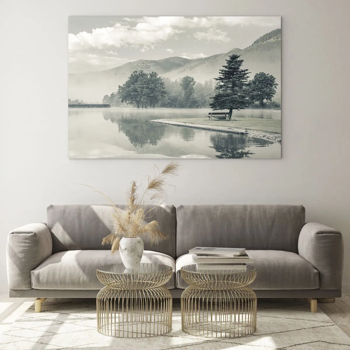 Quadro em vidro - O lago ainda está a dormir - 100x70 cm