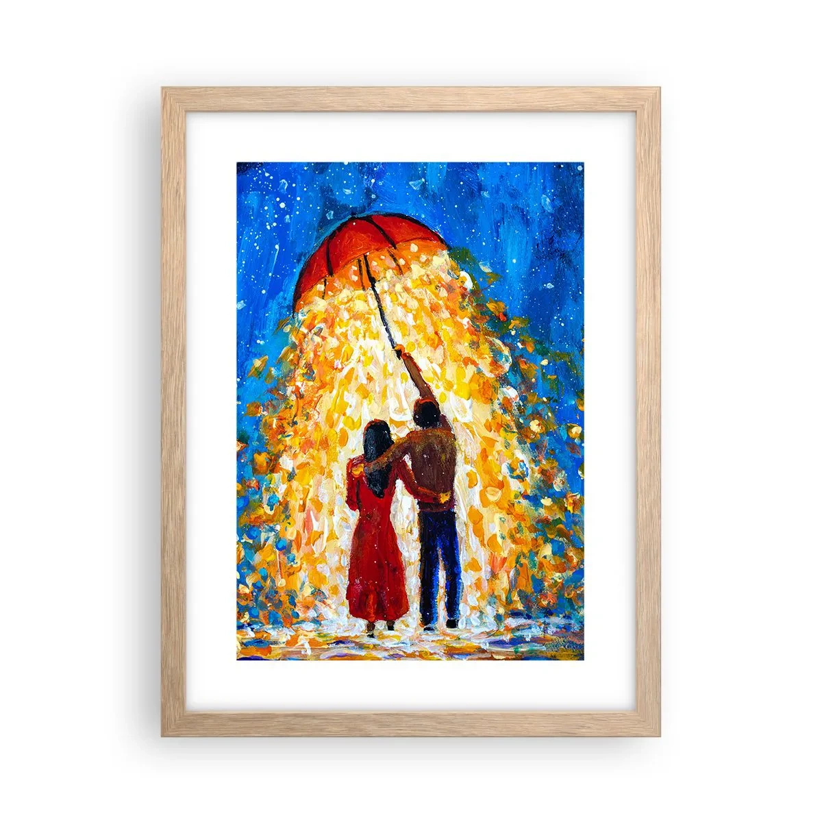 Pôster com moldura de carvalho claro - A magia de uma noite chuvosa? - 30x40 cm