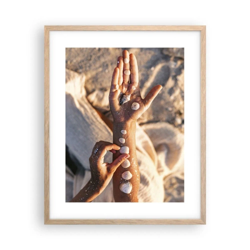 Pôster com moldura de carvalho claro - Beleza na ponta dos dedos - 40x50 cm