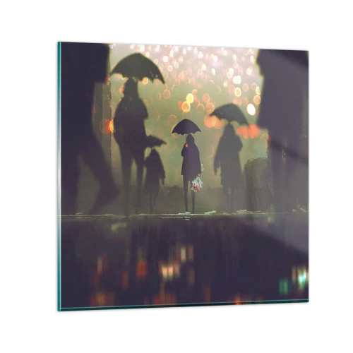 Quadro em vidro - Da perspectiva de uma gota de chuva - 30x30 cm