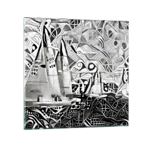 Quadro em vidro - Entre as ondas - 50x50 cm