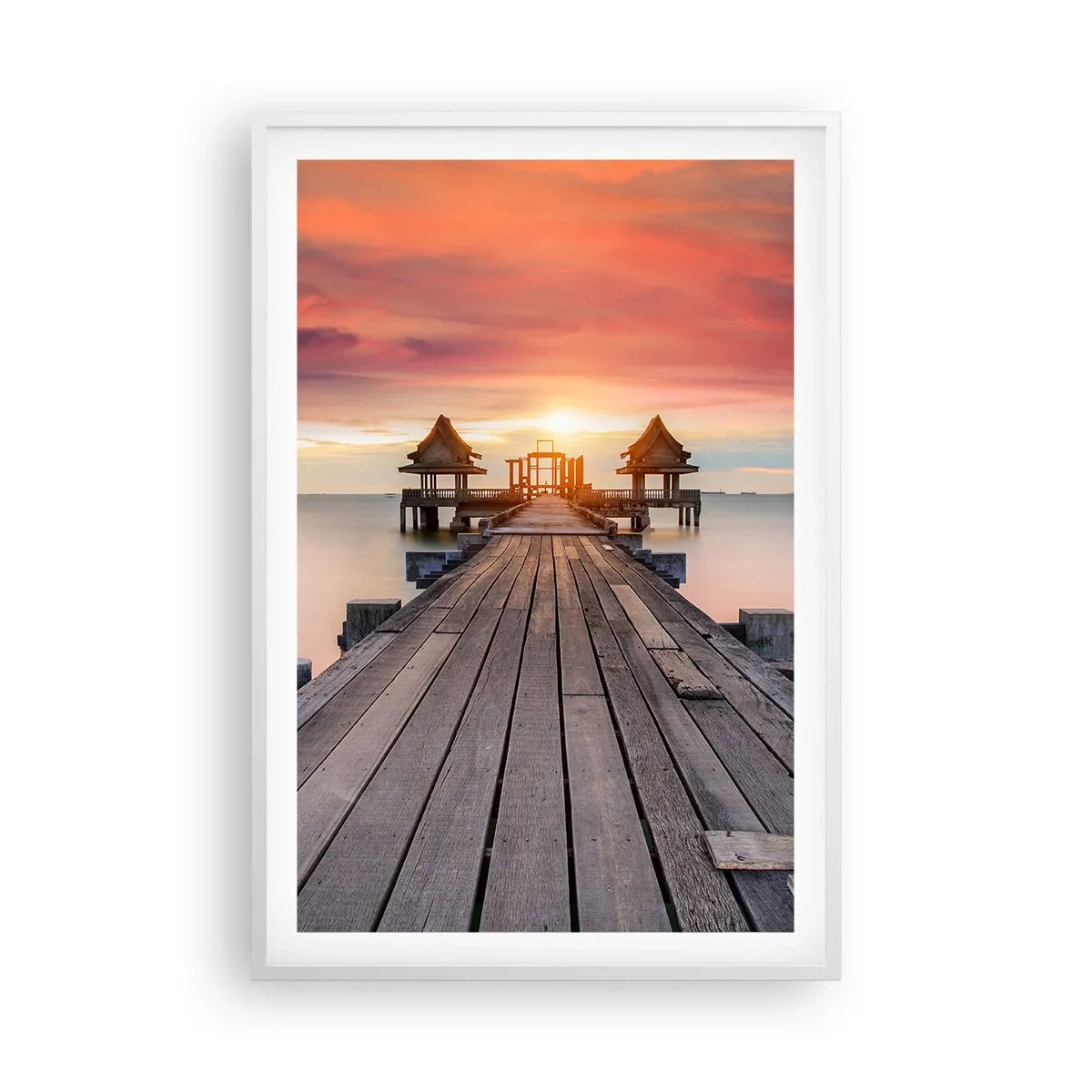 Pôster em moldura branca - De oeste para leste - 61x91 cm