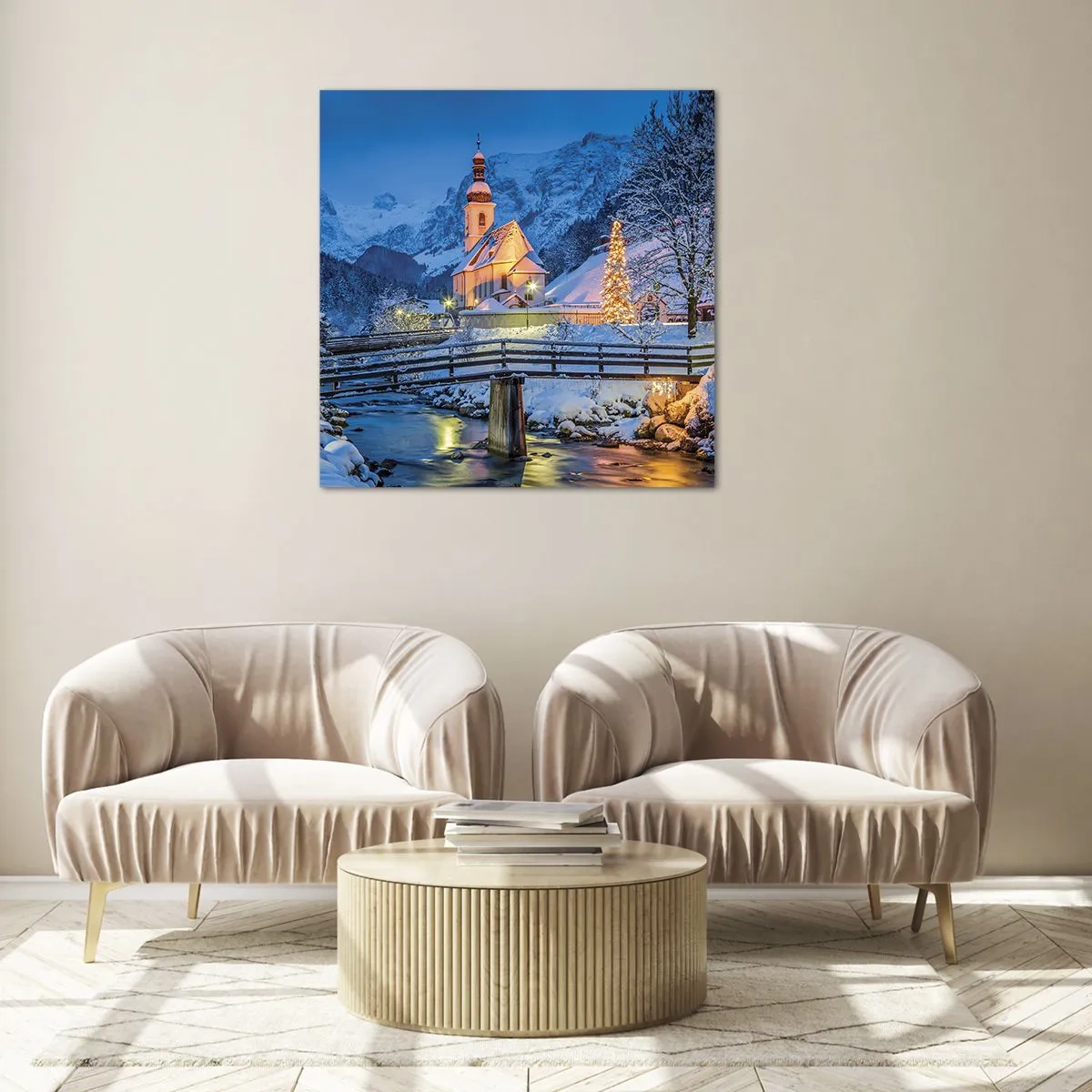 Quadro em vidro - O Espírito do Natal - 60x60 cm