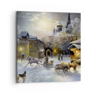Quadro em tela - A magia do inverno russo - 70x70 cm