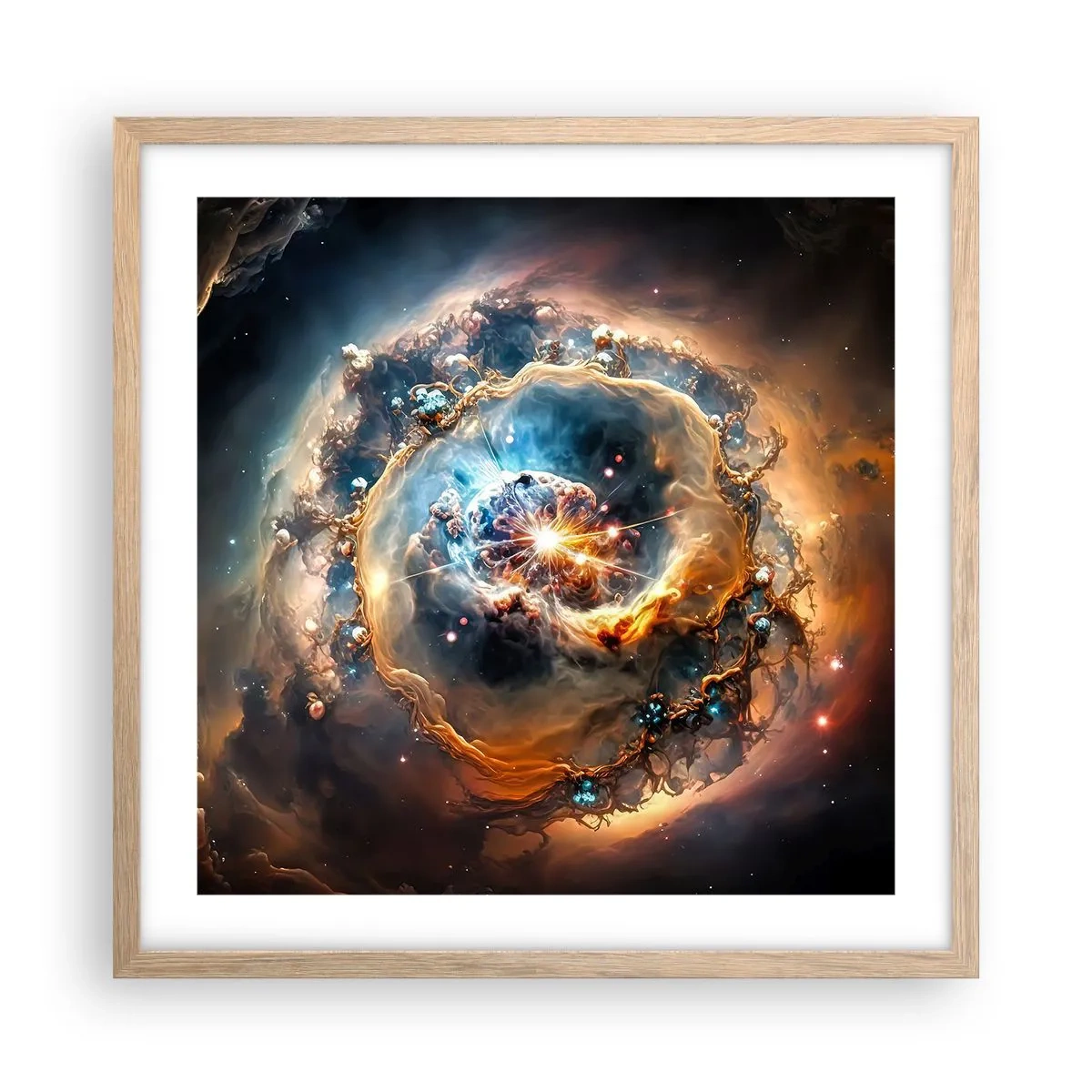 Pôster com moldura de carvalho claro - Início - 50x50 cm