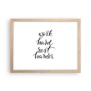 Pôster com moldura de carvalho claro - Equilíbrio da vida - 40x30 cm