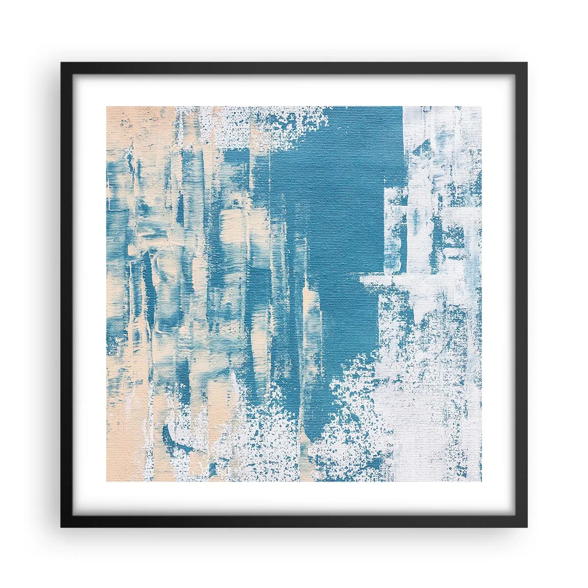 Pôster com moldura preta - Através da estalactite de gelo - 50x50 cm