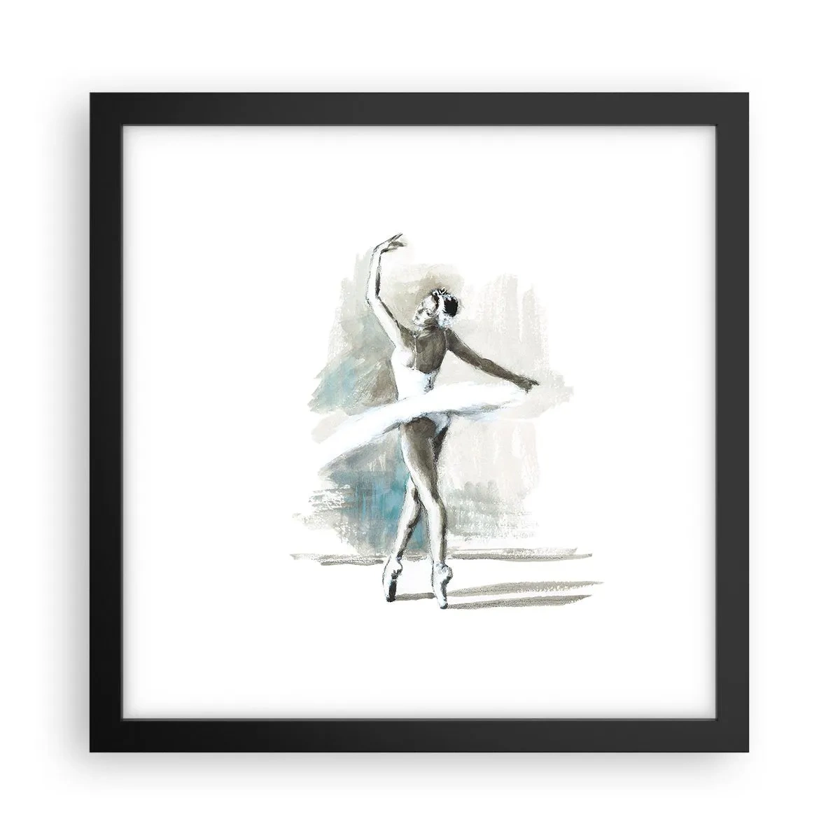 Pôster com moldura preta - Encantada num cisne - 30x30 cm