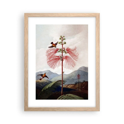 Pôster com moldura de carvalho claro - Em um paraíso tropical - 30x40 cm