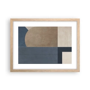 Pôster com moldura de carvalho claro - Uma composição de simplicidade e redondeza - 40x30 cm
