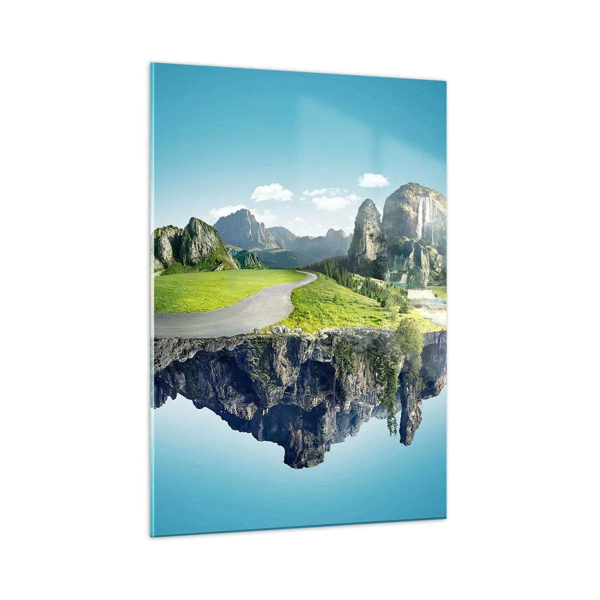 Quadro em vidro - Ilha fantástica - 50x70 cm