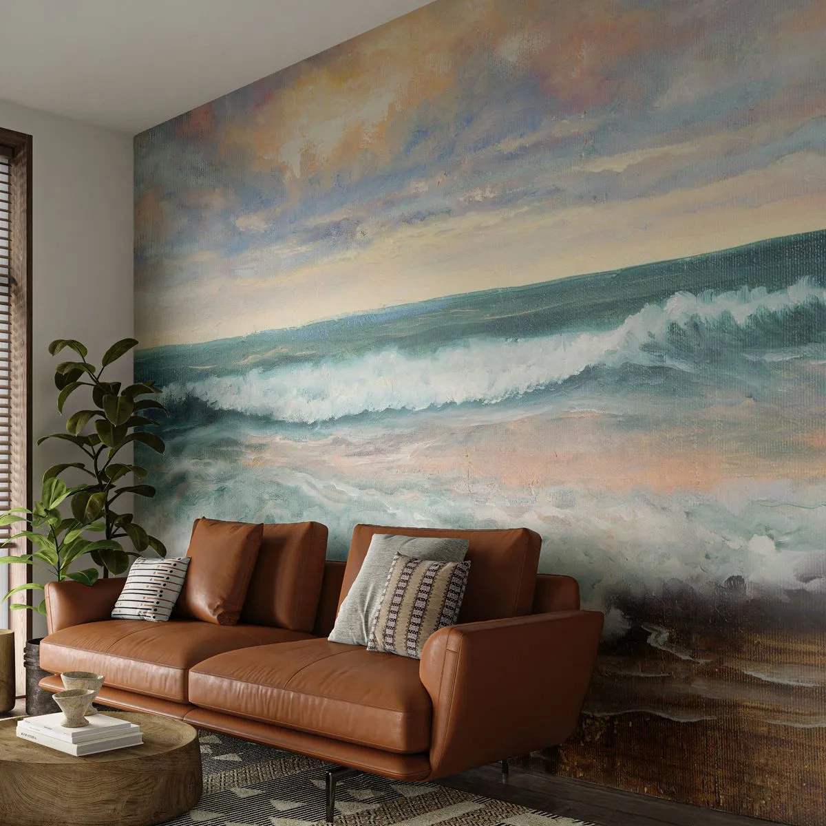 Papel de Parede Premium Sand - Aqui suavizas a alma - Paisagem, Mar, Beira-mar - 450x315 cm