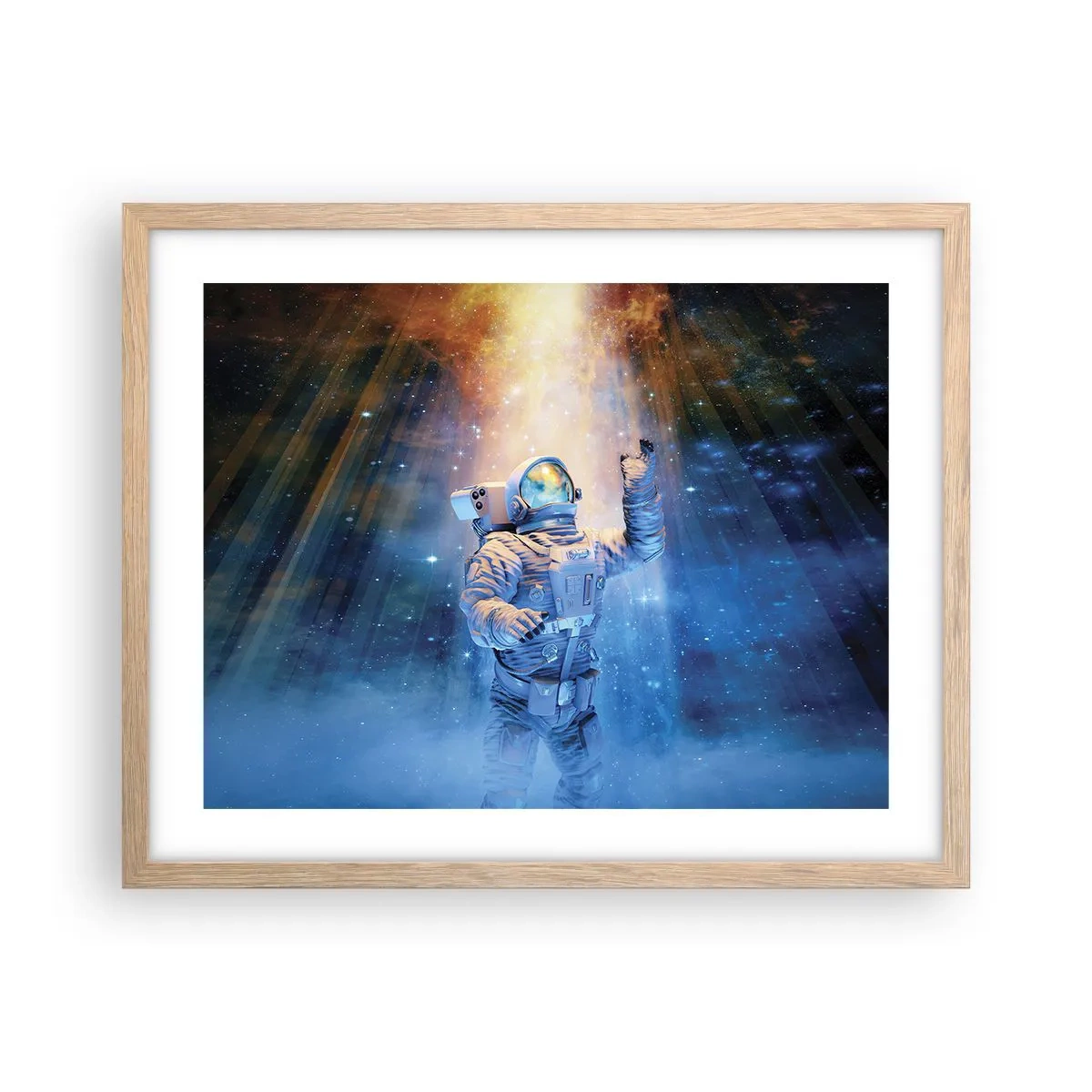 Pôster com moldura de carvalho claro - Finalmente chegamos - 50x40 cm