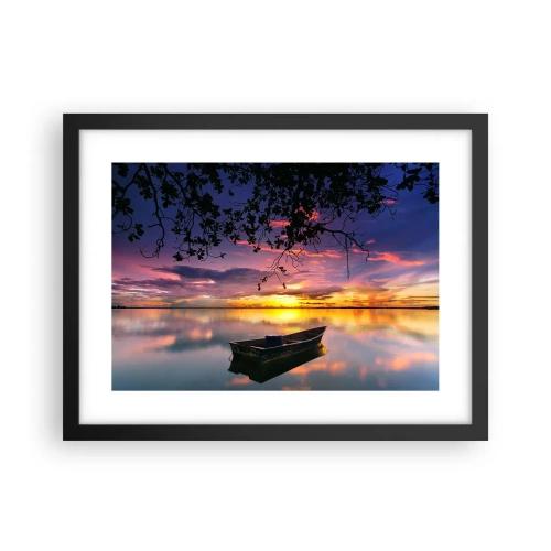 Pôster com moldura preta - Parece que estás pendurado no meio do céu… - 40x30 cm