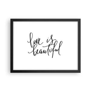 Pôster com moldura preta - Leia e repita - 40x30 cm