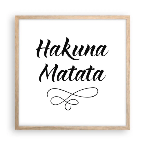 Pôster com moldura de carvalho claro - O melhor conselho - 50x50 cm