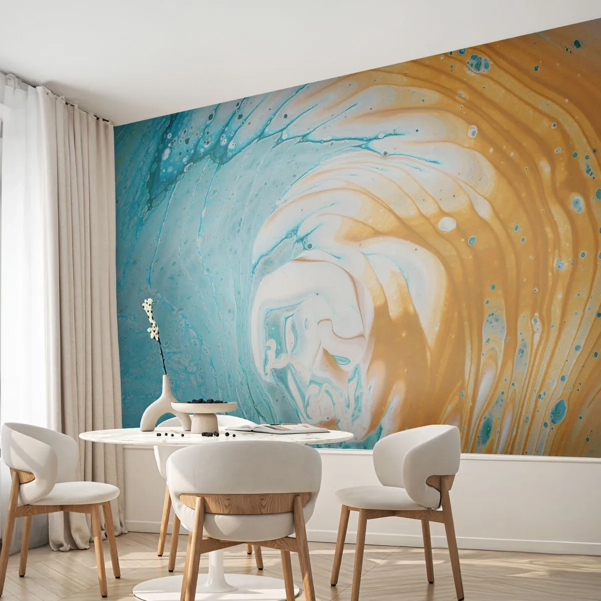 Papel de Parede Autocolante Deluxe Sticker - Vórtice em pastel - Abstração, Pedaço, Arte Moderna - 250x175 cm