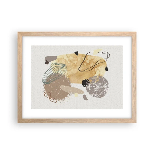 Pôster com moldura de carvalho claro - Plumcologia aplicada - 40x30 cm