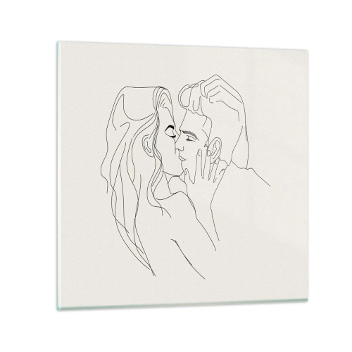 Quadro em vidro - Emaranhados pelo sentimento - 70x70 cm