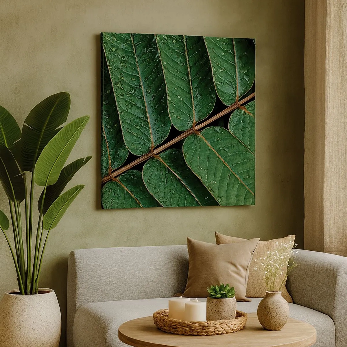 Quadro em tela - Num ritmo verde - 30x30 cm