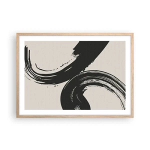Pôster com moldura de carvalho claro - Varrer e circular - 70x50 cm