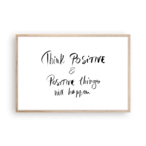 Pôster com moldura de carvalho claro - Como viver? - 91x61 cm