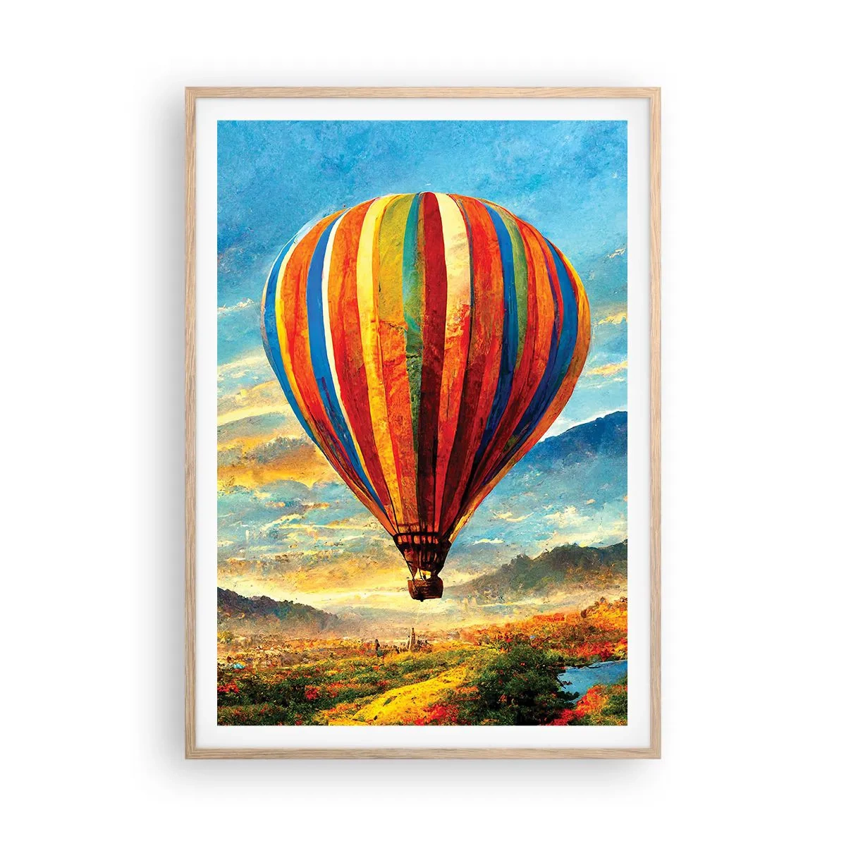 Pôster com moldura de carvalho claro - Com silêncio enxergas mais - 70x100 cm