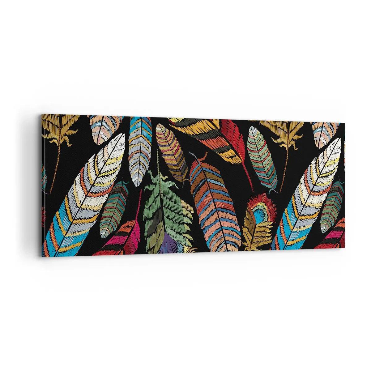 Quadro em tela - O carnaval dos pássaros - 100x40 cm
